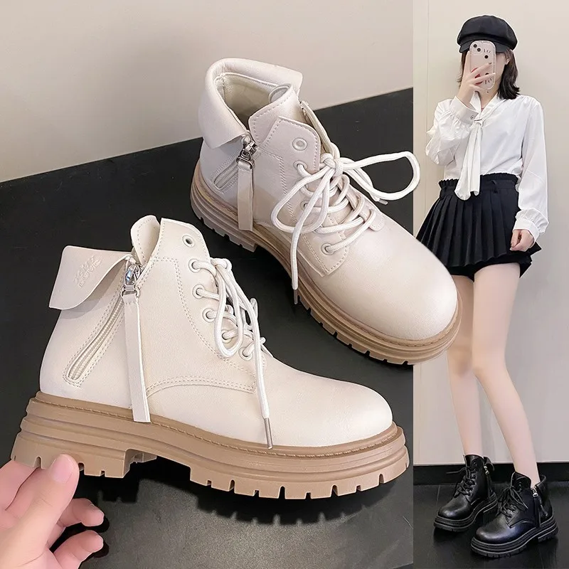 

Fashion Winter Women Short Boots Solid PU Keep Warm Shoes Thick Platform Woman Office Shoes 4.5cm High Heels Female Ankle Boots