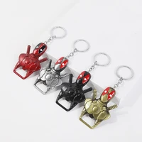 creative deadpool metal bottle opener key ring ornament fashion marvel accessories car keychain life small pendant