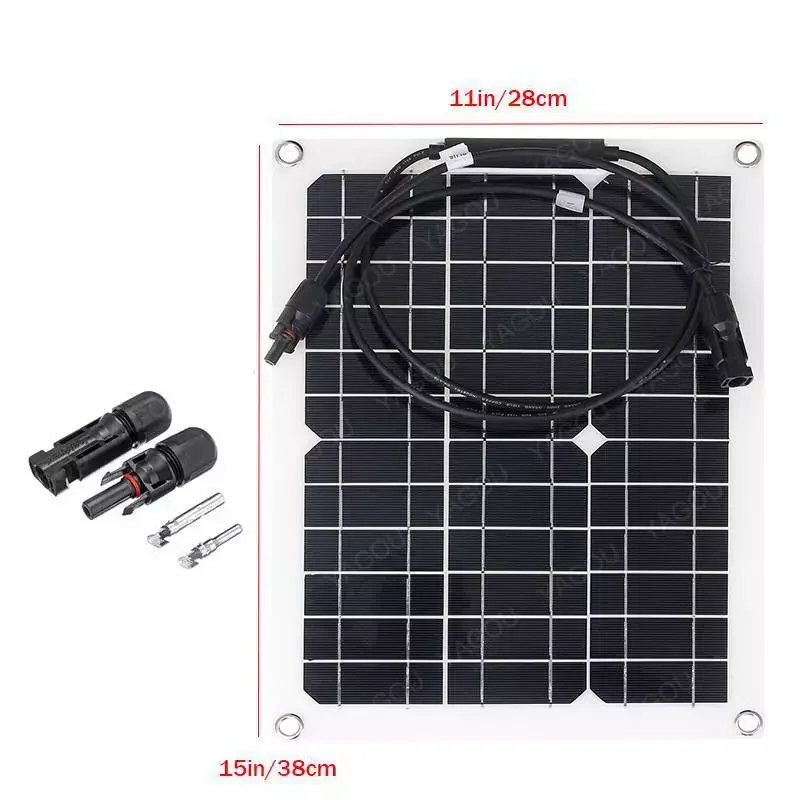 

100W Solar Panel Kit Complete 12V with 10-60A Controller Solar Plug Cable Connectors For Solar Plates And Photovoltaic Systems