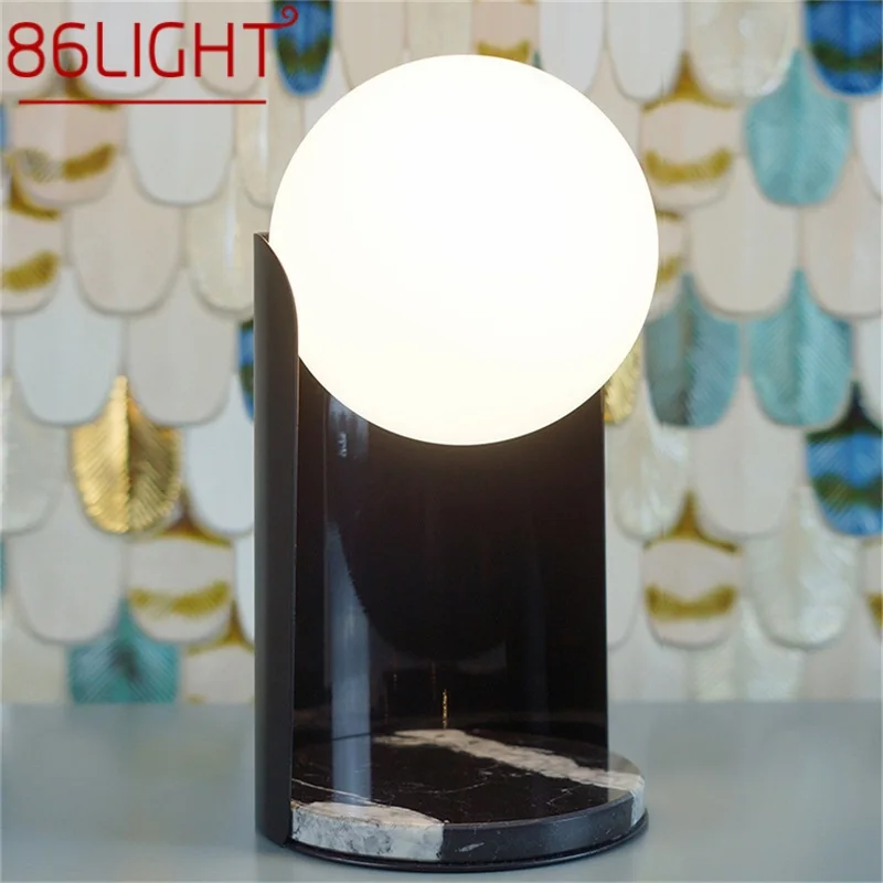 

86LIGHT Nordic Table Lamp Modern Glass Shade Desk Light LED Home Decor Living Room Bedroom