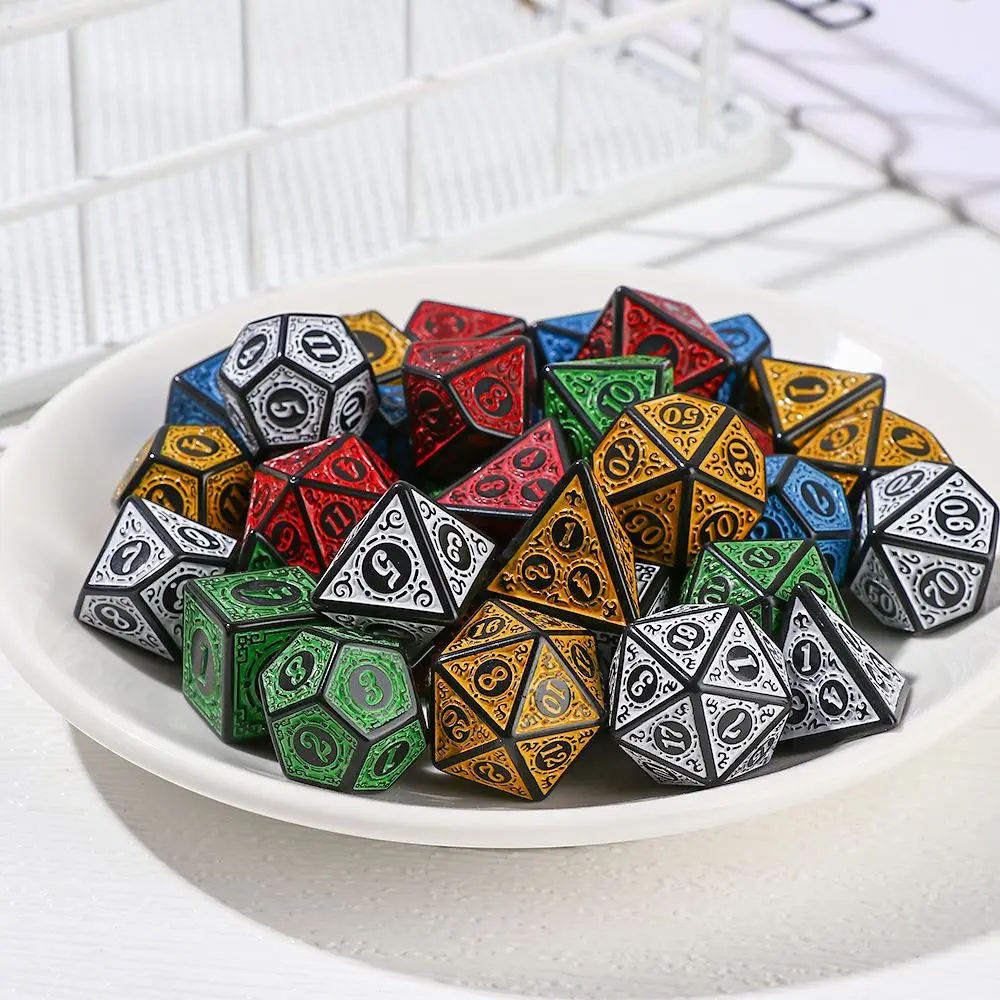 D4 D6 D8 D10 Polyhedral для TRPG DND Glitter iiровный игровой аксессуар набор игральных костей