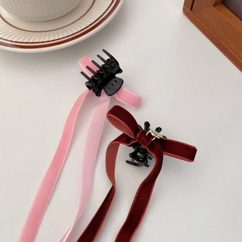 Зажим для волос с бантом и лентой темпераментная Бархатная ткань зажим Y2k