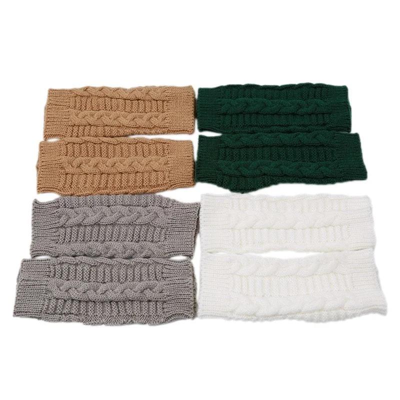 Women Long Fingerless Gloves Winter Mitten Knitted Warmer Arm Sleeve Thin Casual Soft  Fingerless Unisex Gloves images - 6