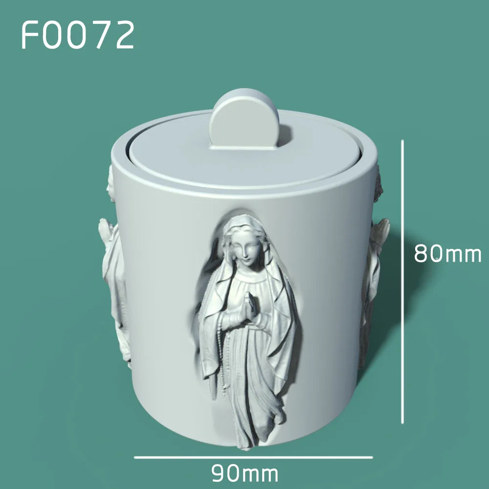 Бетонный воск Европейский рельефный дизайн форма для коробки с крышкой свечей