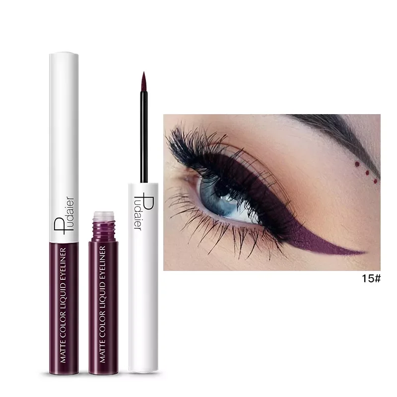 

15 Color Eyeliner Liquid Waterproof Easy To Wear Make Up Matte Eye Liner Blue Red Green White Gold Brown Eyliner