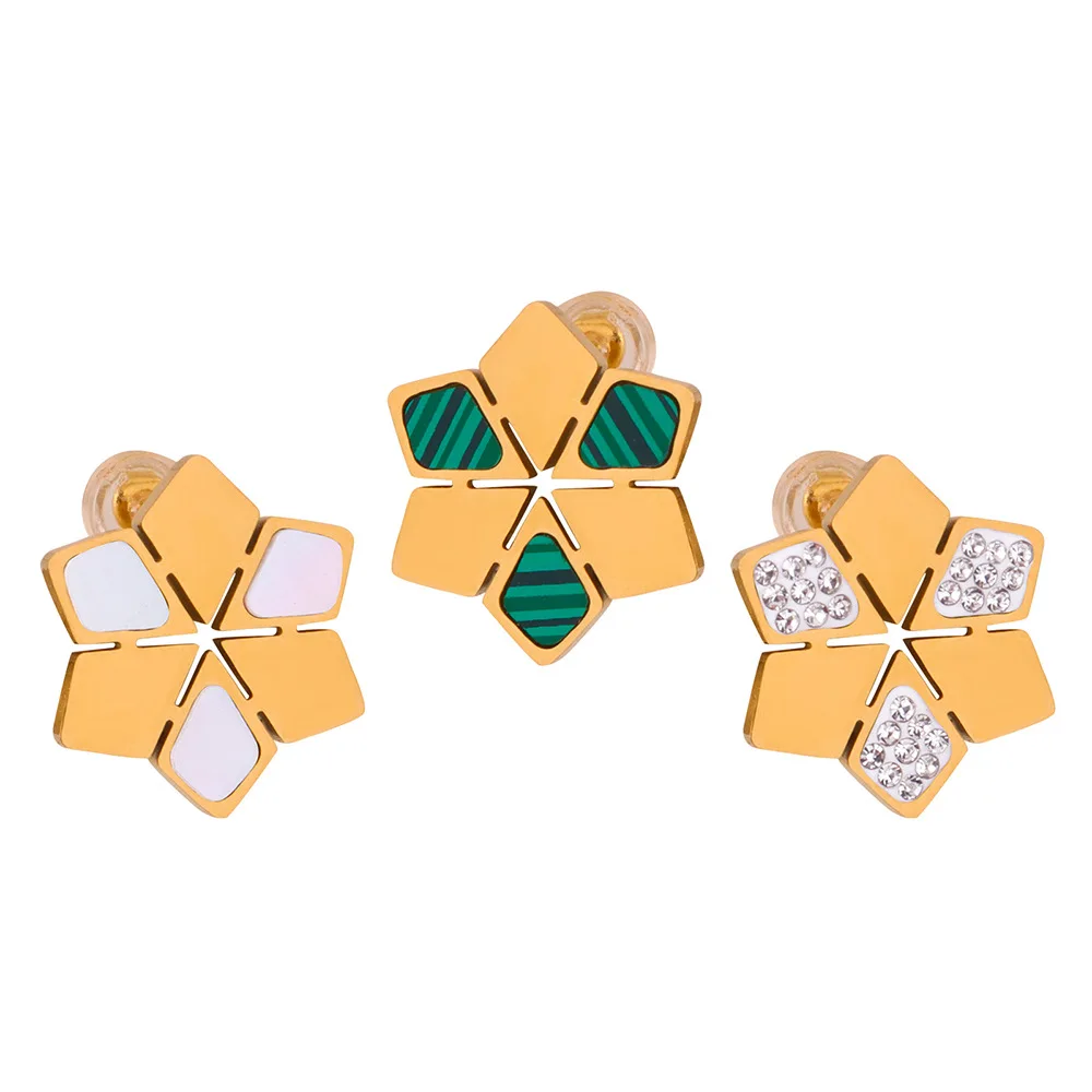 Женские серьги из нержавеющей стали в виде призматической ракушки