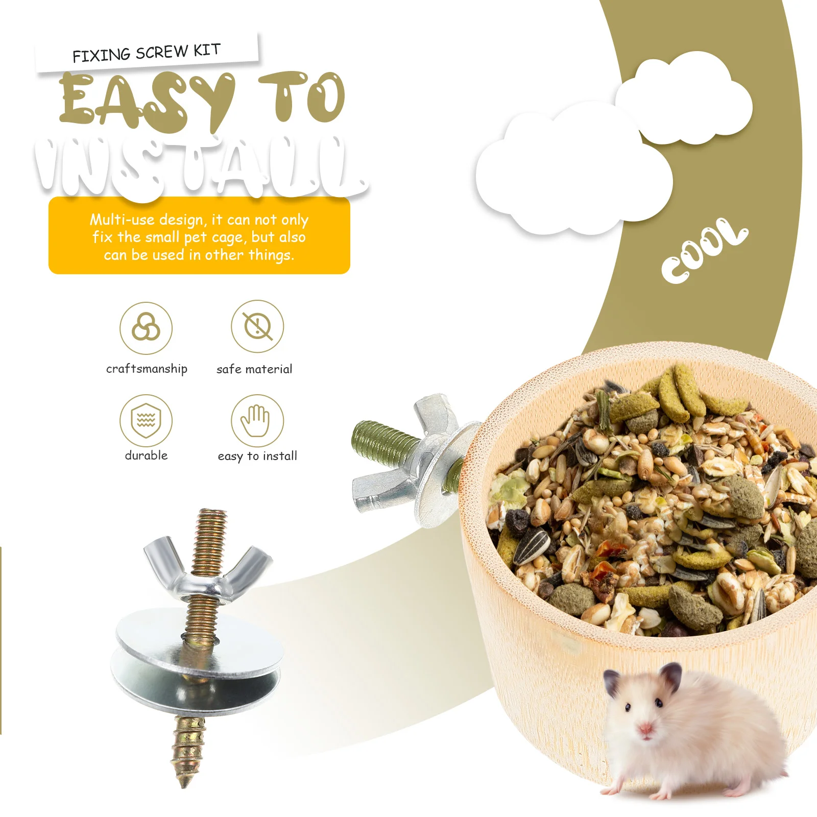 Винт для клетки птиц фиксирующие детали домашних животных винты трамплинга