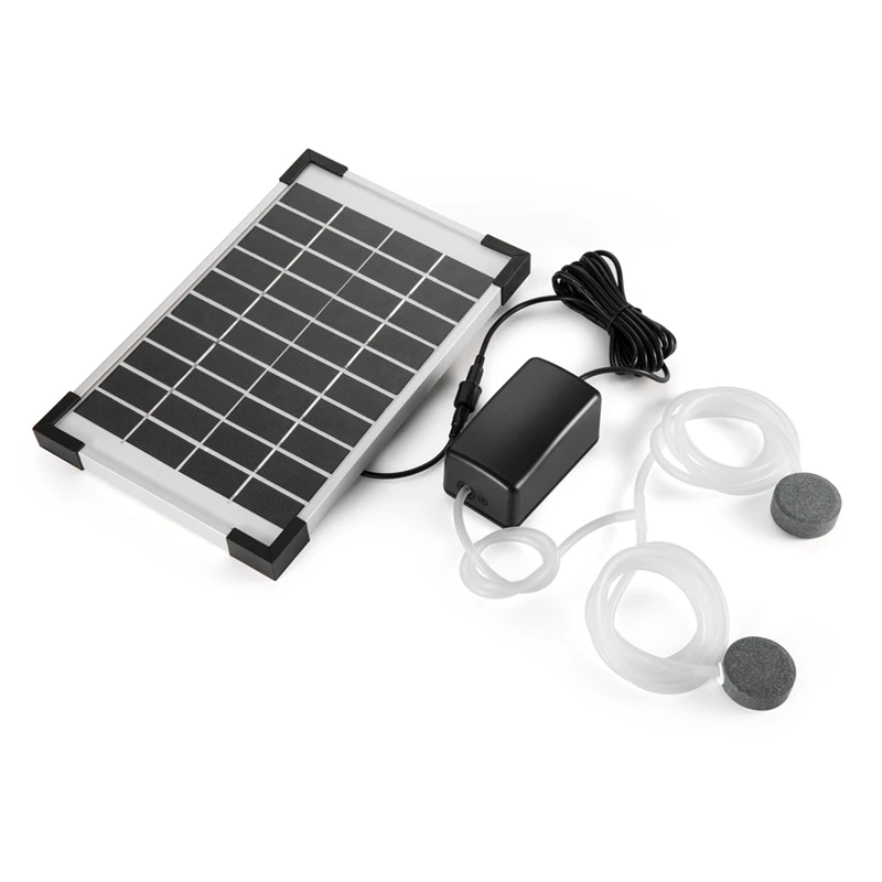 

10V / 5W Solar Air Pump Has Built-In 2400Mah Battery. Three Working Modes Are Suitable For Gardens, Fish Ponds, Etc