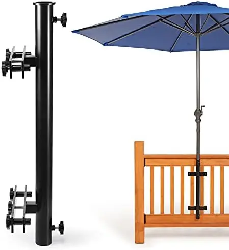 

Heavy Duty 304 Stainless Steel Umbrella Holder,Deck Umbrella Holder,for Outdoor Fixed Deck Railing Post(Range/3in-6in) Umbrella