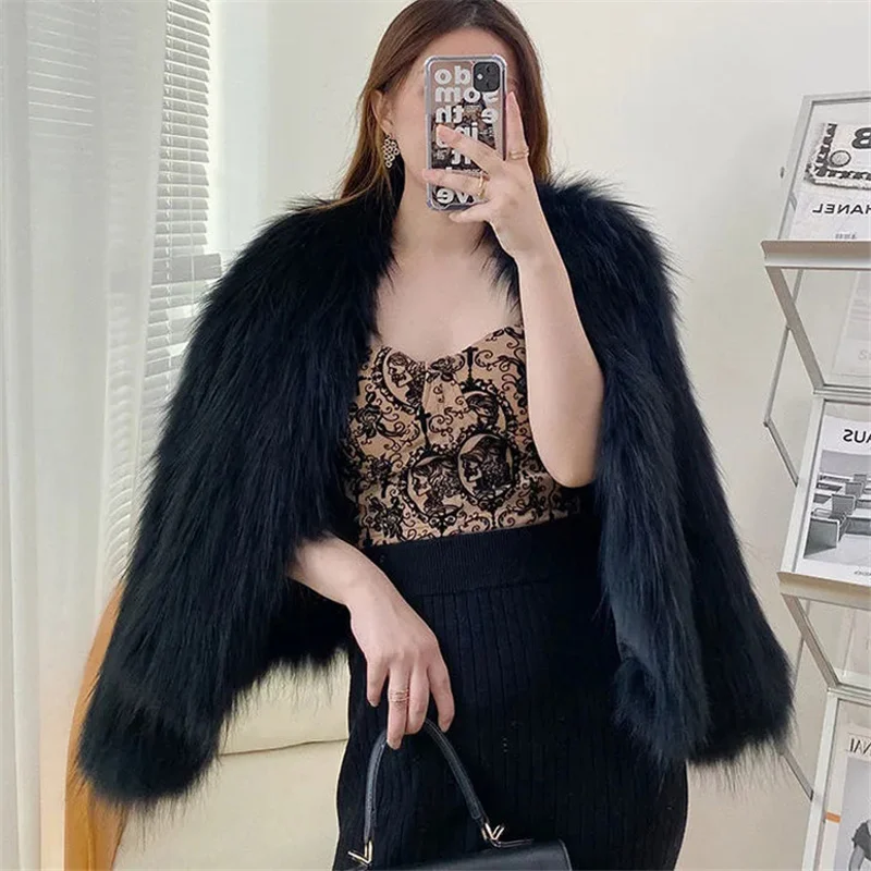 Роскошные женские пальто FANIECES из искусственного меха зимний пушистый Кардиган с