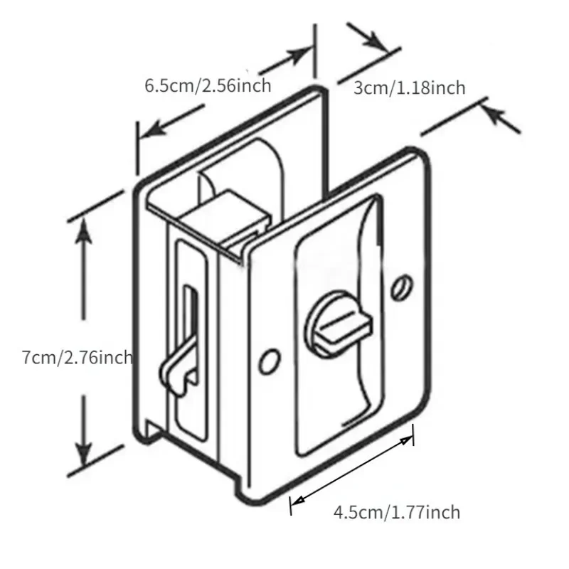 1 шт. черный серебристый замок для раздвижной двери нержавеющая сталь карманный