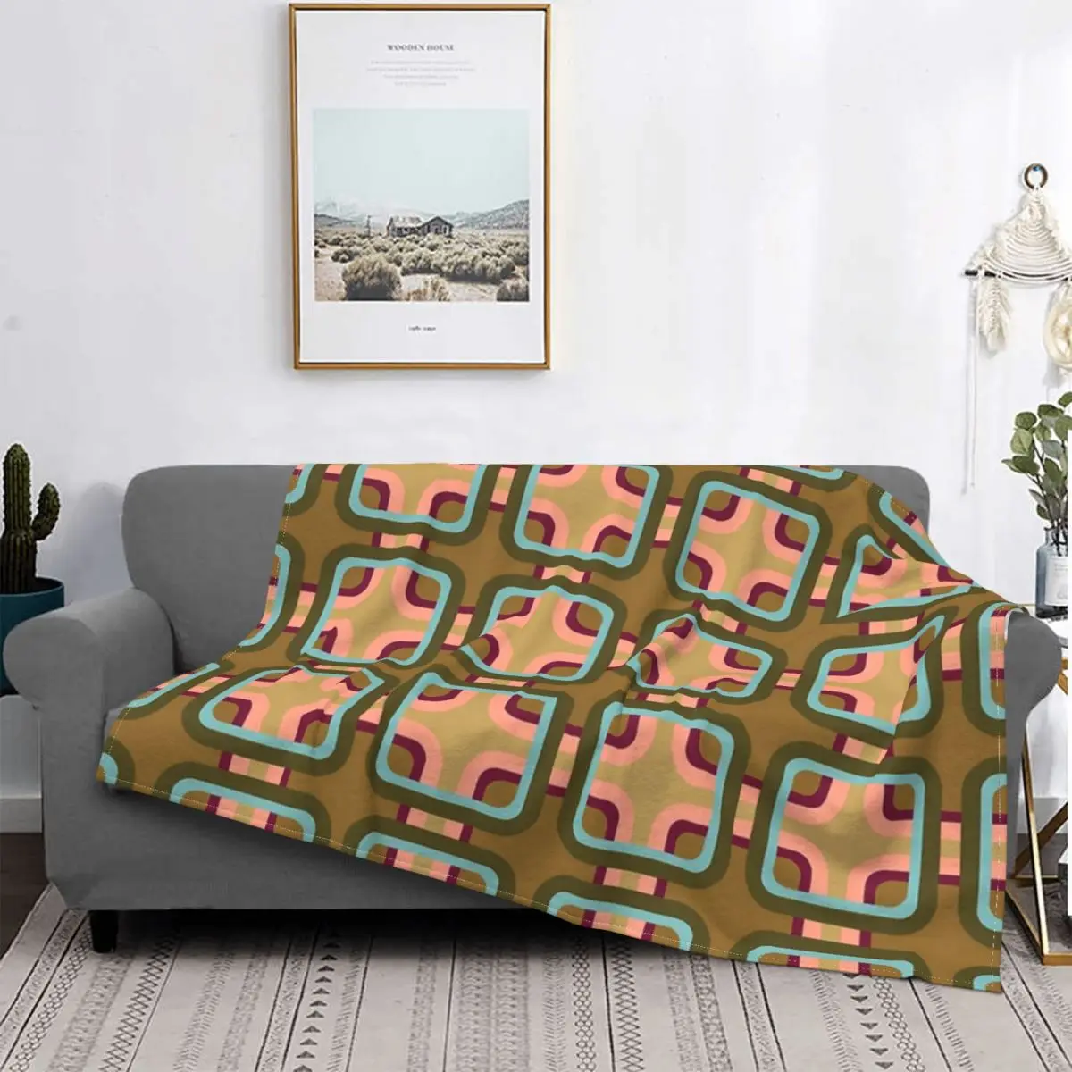 

Manta a cuadros dorada para Room, colcha de cama, colcha, 90, Thermal Mica