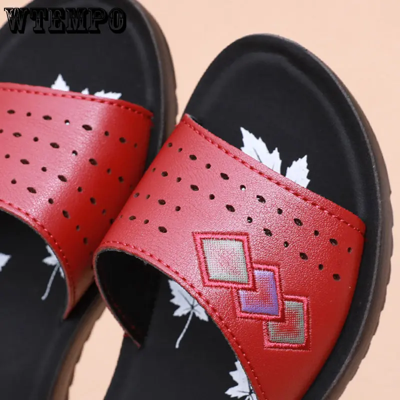 WTEMPO Women Sandals Summer Soft Bottom Comfortable Non-slip Sandals Fashion Femme Casual Shoe Mother Sandales Wholesale