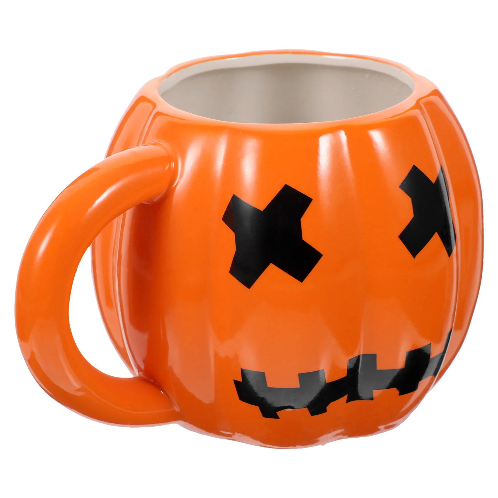 

Portable Pumpkin Water Cup Exquisite Pumpkin Face Pattern Tumbler Food-grade Lasting Ceramic Mug