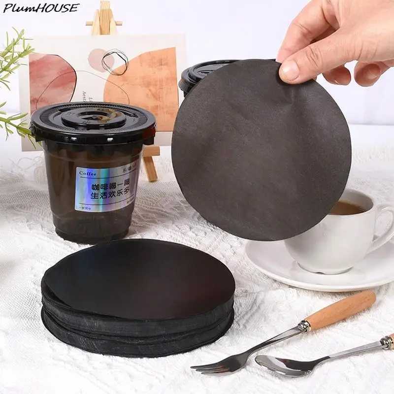 

500Pcs Leak Proof Paper Coffee Spill Proof Leak Proof Paper Films Anti Overflow Beverage Cup Milk Tea Anti Leakage Paper Film