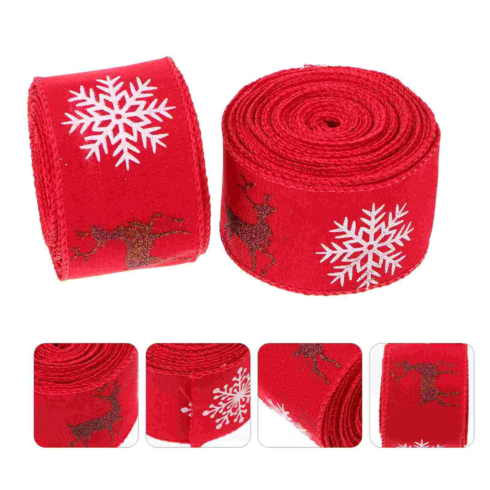 

Ribbon Burlap Wired Wedding Wrapping Gift Packing Natural Christmas Packaging Embroidered Present Snowflake Cake Diy