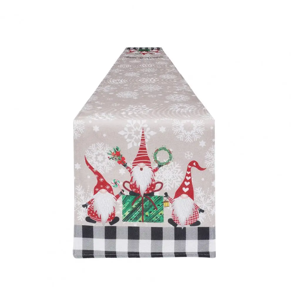 

Wear-resistant Table Runner Festive Snowflake Gnome Print Table Runner Durable Exquisite Christmas Decor for Home Festival