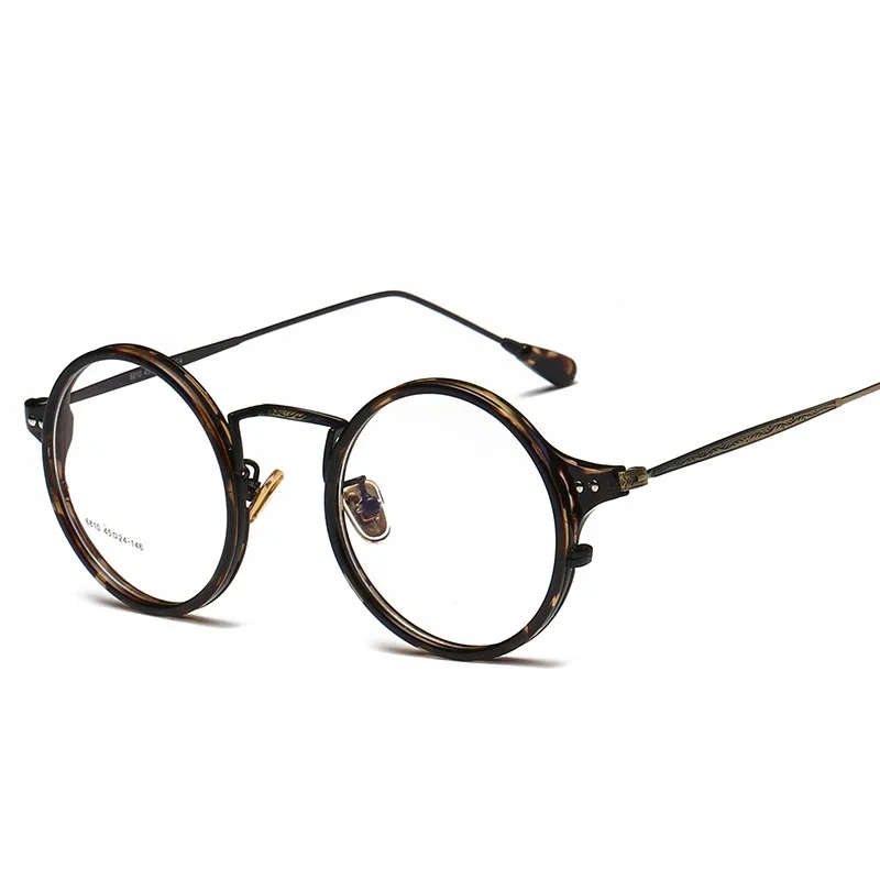 TR90 Round Glasses Frame Women Men Metal Vintage Optical Prescription Spectacles Myopia Man Tortoise Black Clear Eyewear
