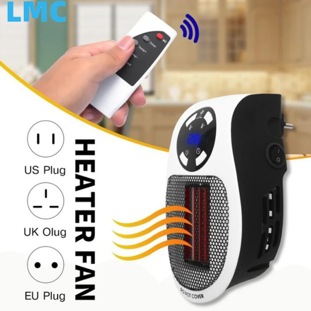 

LMC ortable Electric Heater Plug In Wall Heater Room Powerful Warm Blower Remote Mini Household Radiator Warm Machine For Winter