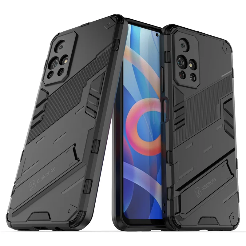 Holder Case For Xiaomi Poco M4 Pro 5G Cover For Poco M4 Pro 5G Capas Bumper Kickstand Shockproof Cover For Poco M4 Pro 5G Fundas