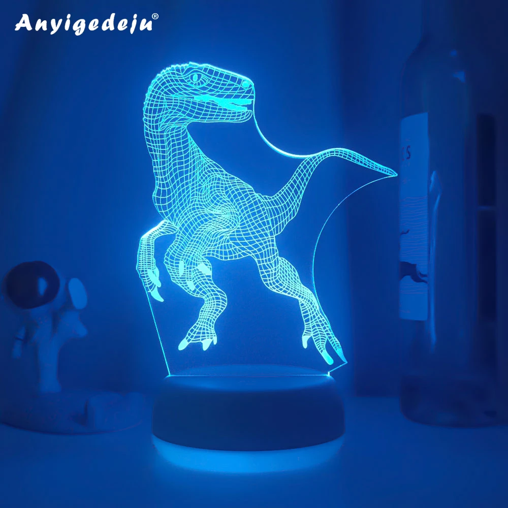 

New 3D Dinosaur Lamp Remote Control Touch Switch Change Color Dinosaur Night Light Bedroom Bookcase Home Decor Table Luminaire