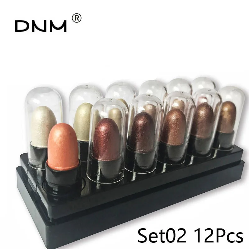 

DNM 12 перламутровые разноцветные маленькие тени для век ручка комбинированная коробка для долговечных водонепроницаемых фотокосметических...