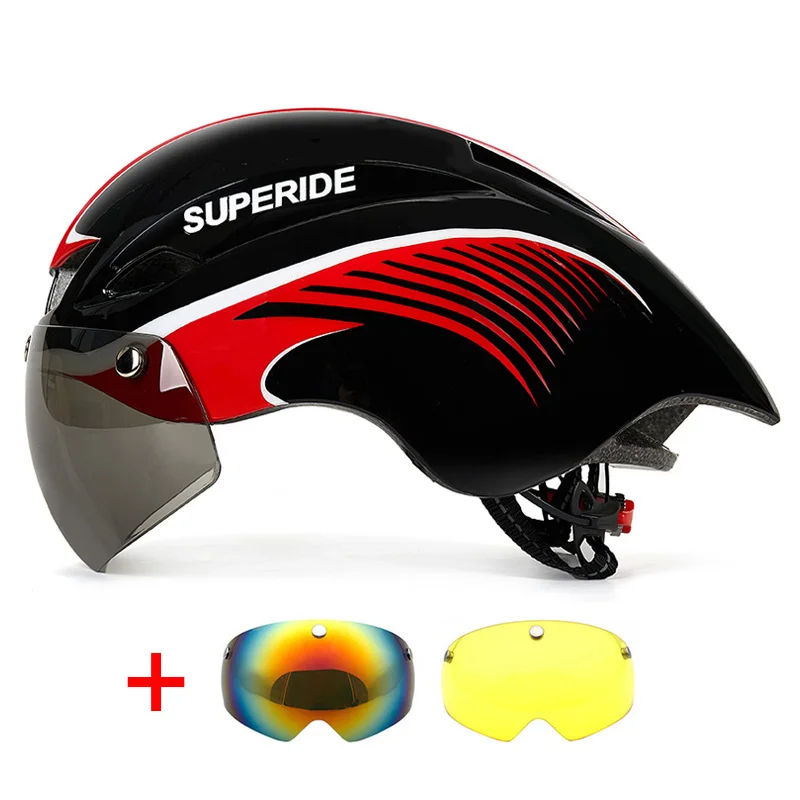 

SUPERIDE Outdoor Sports Riding Cycling Helmet with TT Lens Men Women Ultralight Bicycle Helmet In-mold Mountain Road Bike Helmet