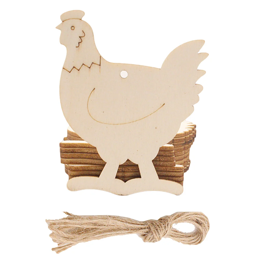 

20 Sets Easter Wooden Cutouts DIY Wooden Slices DIY Graffiti Hanging Pendants