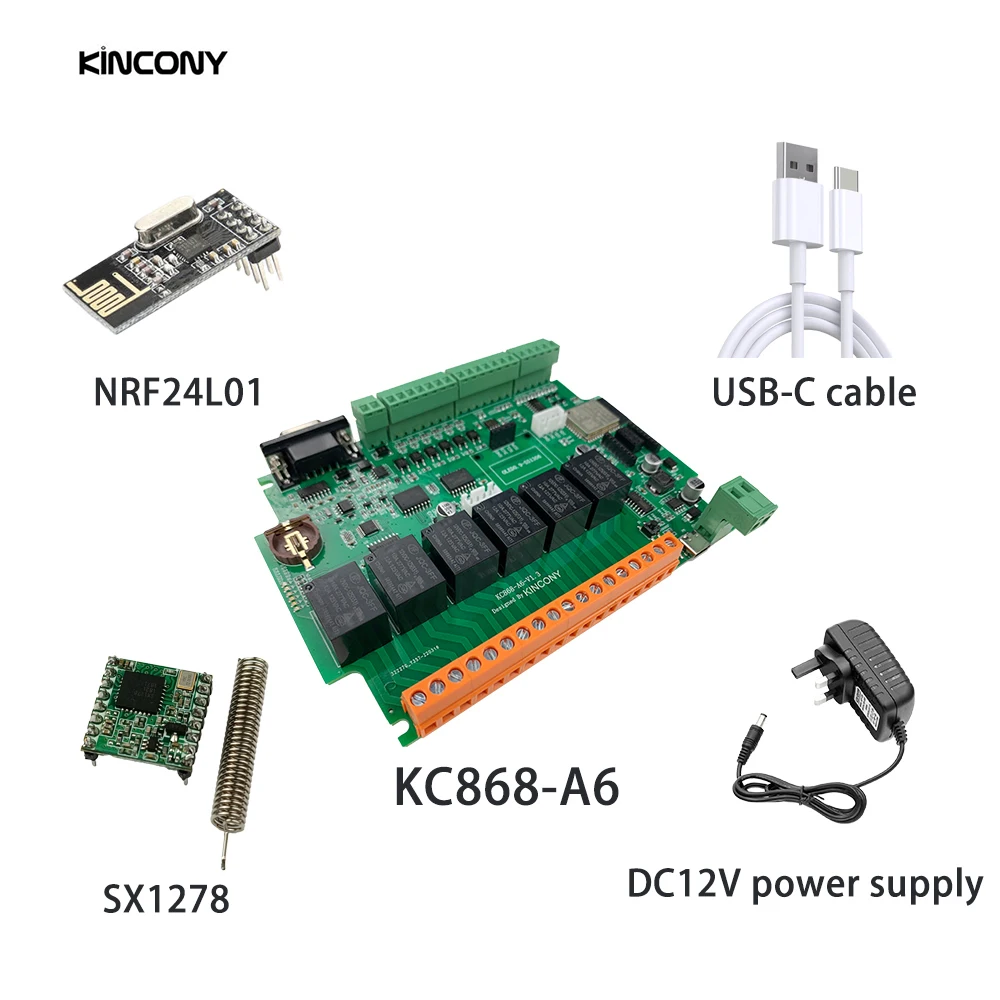 

KC868-A6 ESP32 макетная плата WiFi/Bluetooth релейный модуль переключатель MQTT ESPhome Tasmota Type-C кабель питания EU/UK/US
