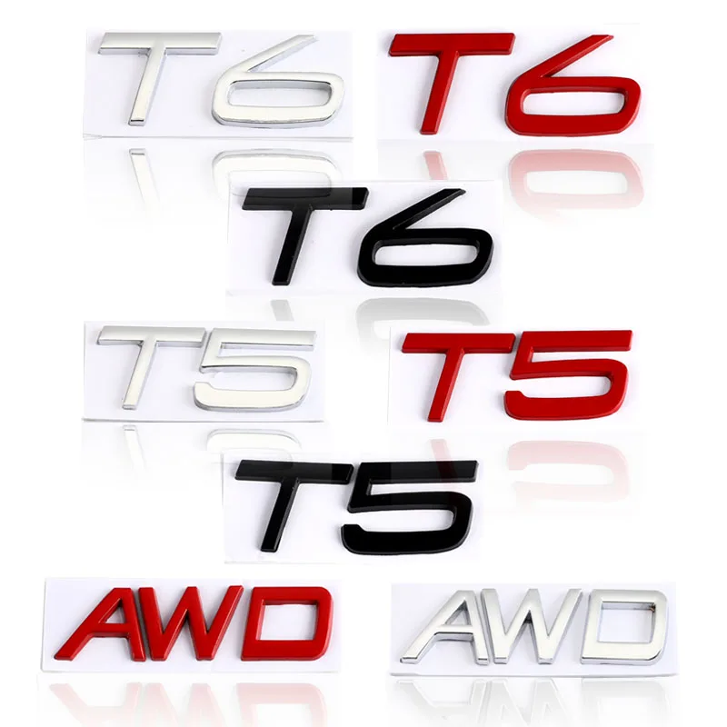 

3D AWD T5 T6 Logo Emblem Badge Decals Car Sticker for Volvo V40 V60 V90 XC60 XC90 XC40 S60 S90 S80 C30 Car Styling Accessories