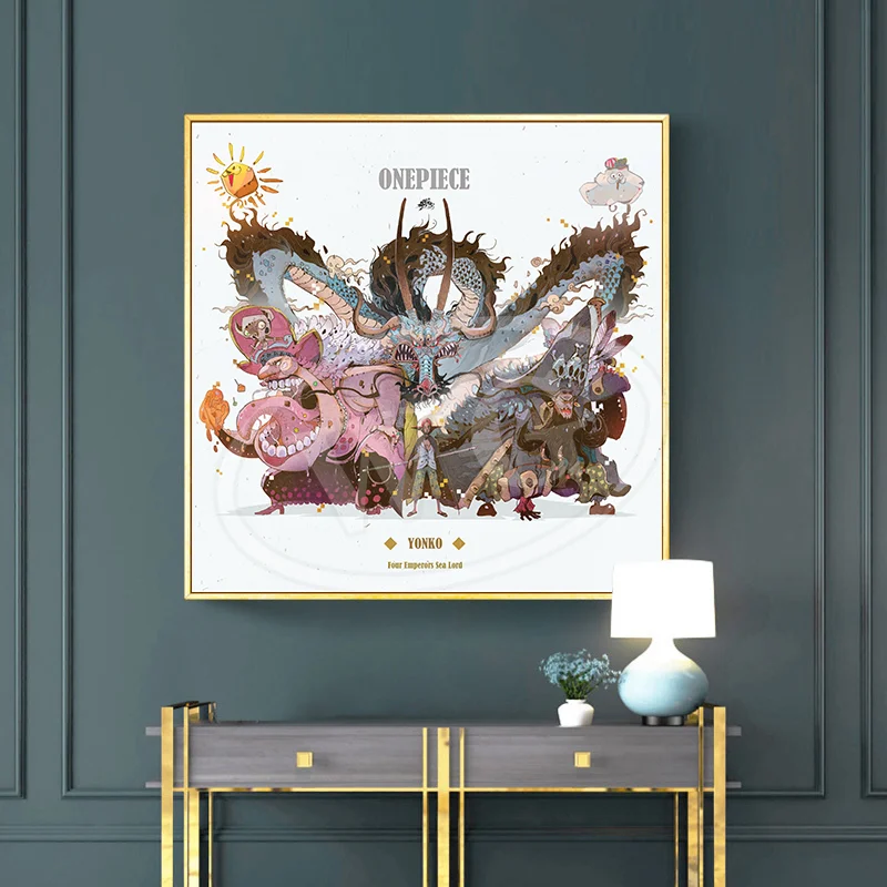 Аниме цельная картина на холсте Обезьяна Д Луффи акварельный персонаж плакат