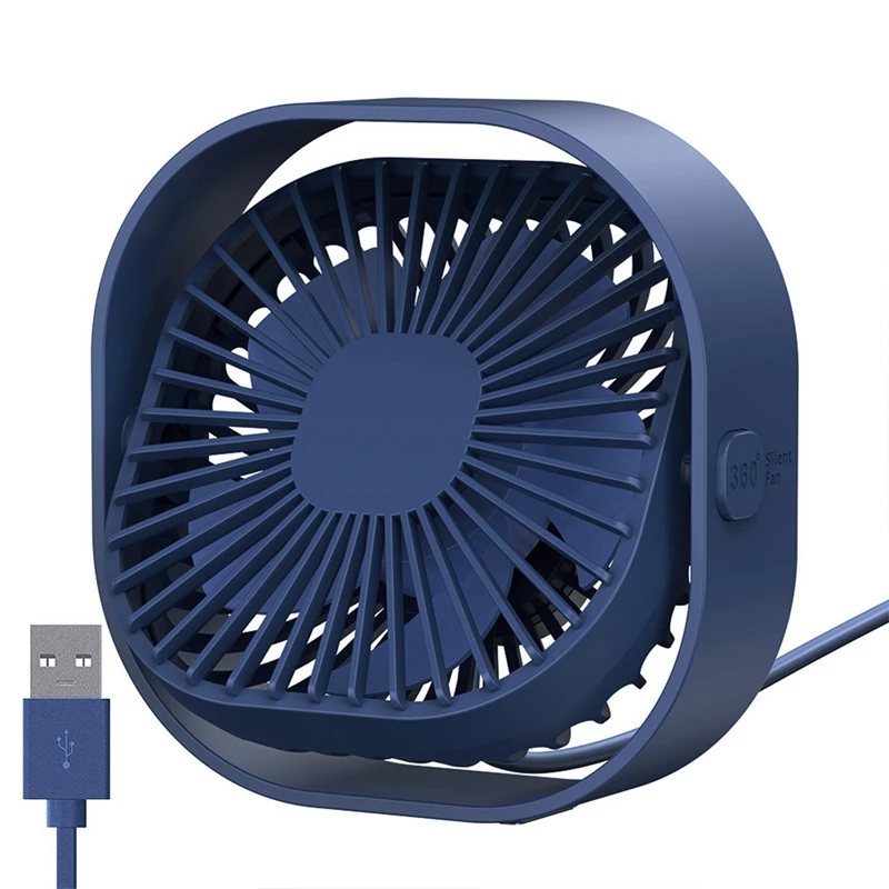 

USB Desk Fan Mini Fan With Quiet Operation, Three-Speed Wind, 360° Rotatable Headfor Home Office Bedroom Table