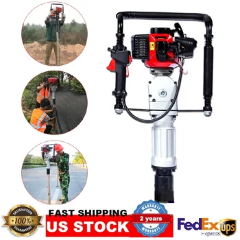 52cc 2 Stroke Gas Powered T Post Driver Piledriver with Vibration Absorbing Springs Petrol Engine Fence Farm Push Pile Excavator