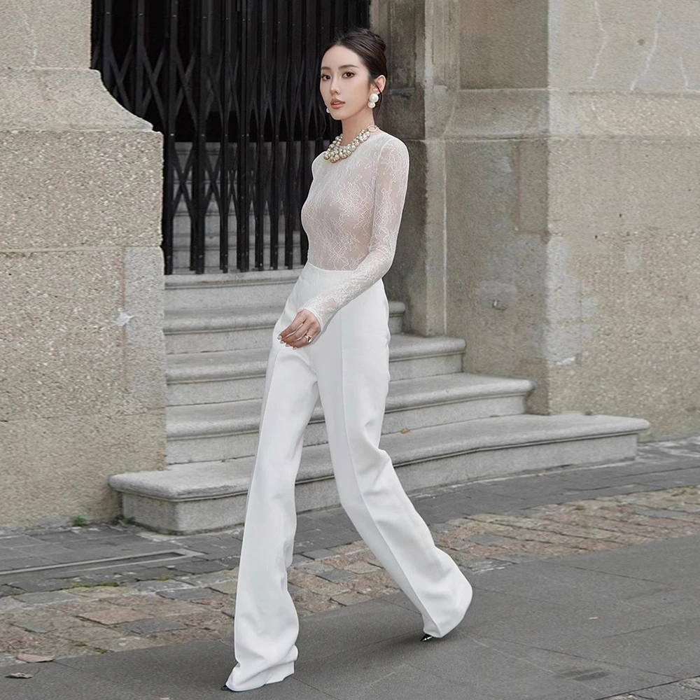 VGH однотонные комплекты из двух предметов для женщин круглый вырез длинный рукав