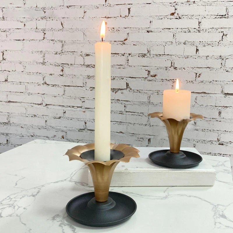 Light Luxury Metal Candle Holder Wrought Iron Candlestick Stand Bracket for Home Wedding Birthday Candlelight Dinner