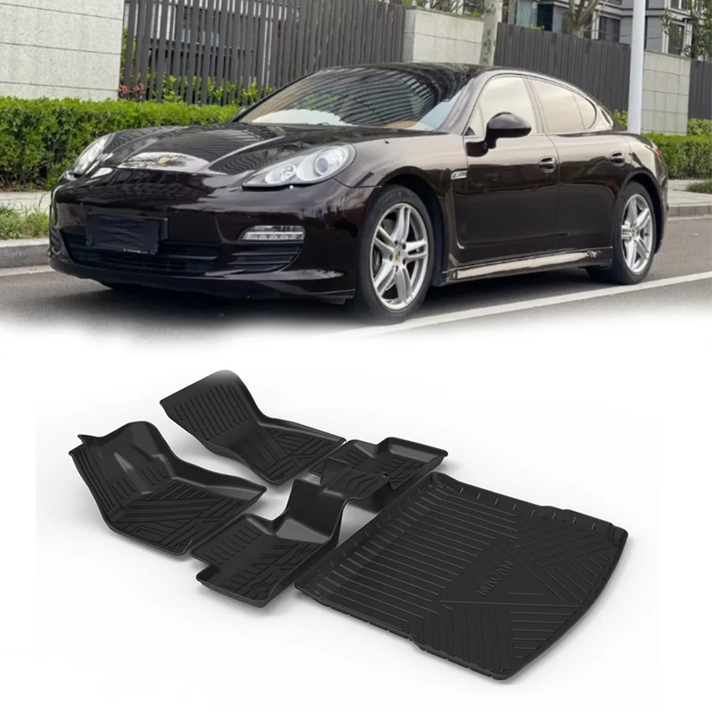 TPE Car Floor Mat for Porsche Panamera 2017 2018 2019-2021 Waterproof Protective Rubber Car Pad Liner Auto Interior Accessories