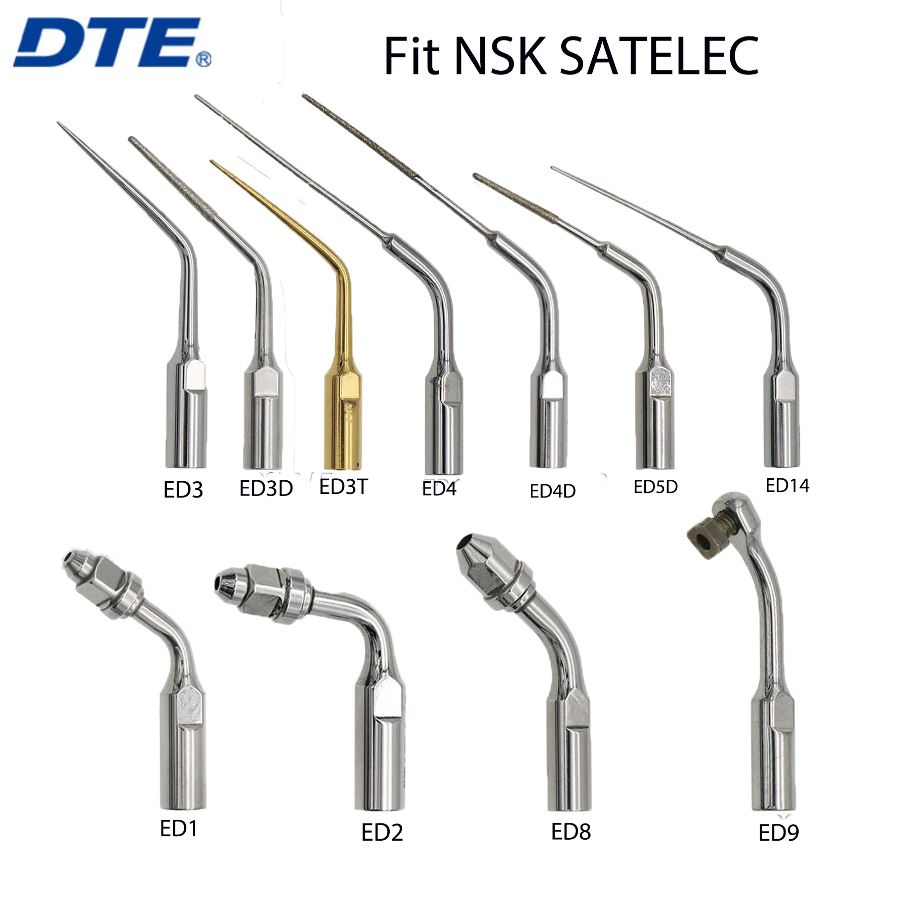 

DTE Dental Ultrasonic Scaler Tips With Diamond Coated Root Canal Series Periodontics Endodontics Tip Compatible With NSK SATELEC