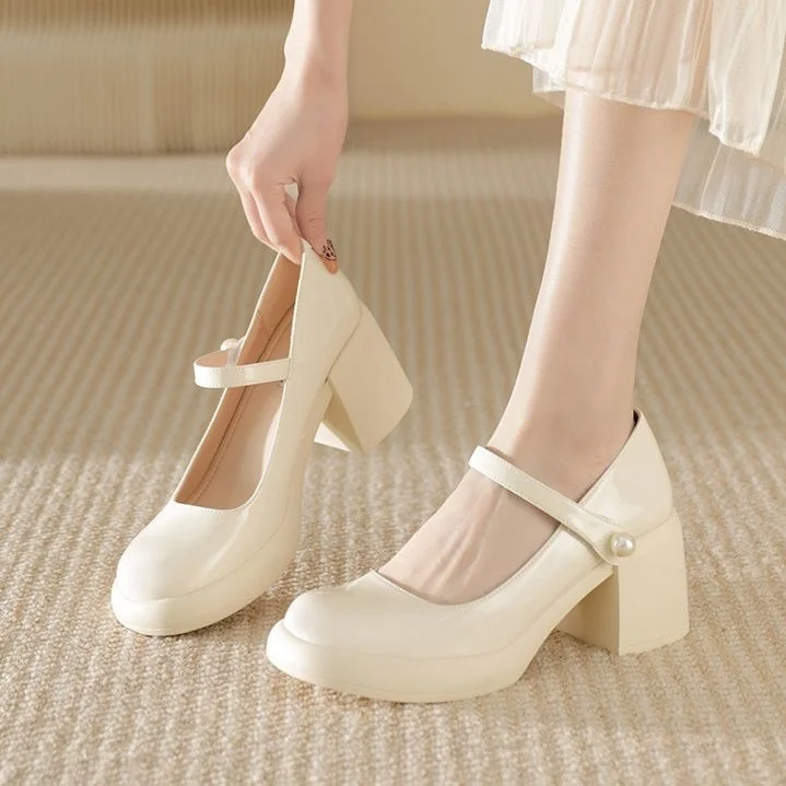 

Туфли Мэри Джейн на платформе и толстом каблуке, туфли Лолита с пряжкой, школьная форма, кожаная обувь для студенток и девушек