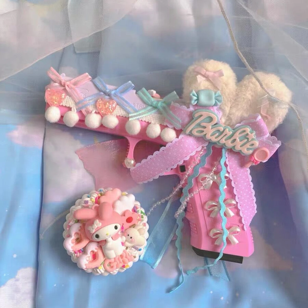 

Lolita Gothic Toy Gun Model Cannot Shoot Pink Cute For Girls Cosplay Accessories Decoration Photo Prop Outdoor