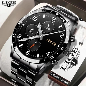 LIGE 2022 New Bluetooth Call Smart Watch Men Full Touch Sport Fitness Watches Waterproof Heart Rate  in Pakistan