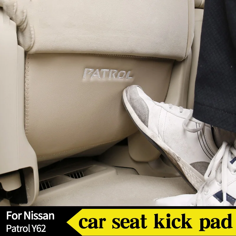 

Car Seat Kick Pad For Nissan Patrol Y62 PU Backrest Anti-kick Anti-dirt Scratch Mat Interior Decorative Accessories