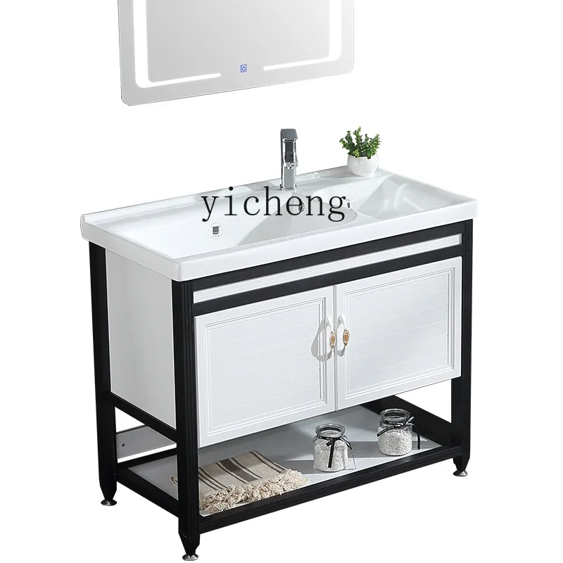 

XL Stainless Steel Ceramic Whole Washbin Bathroom Cabinet Washstand Wash Basin Basin Bathroom Cabinet