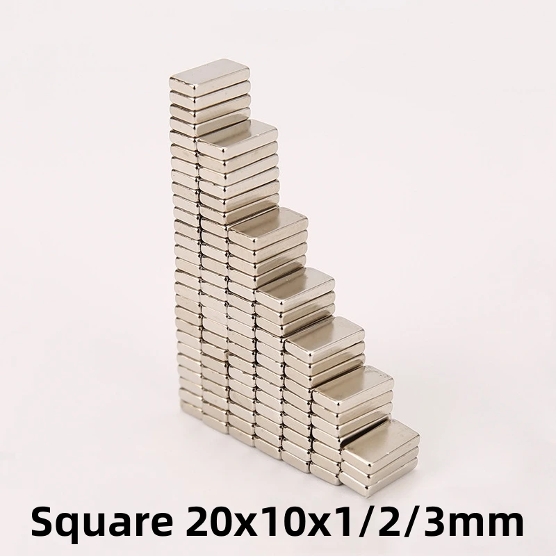 

20x10x1/2/3mm Neodymium Iron Boron Strong Magnetic Square Magnet Rare Earth Permanent Magnet NdFeB Rectangular Magnet Block Magn