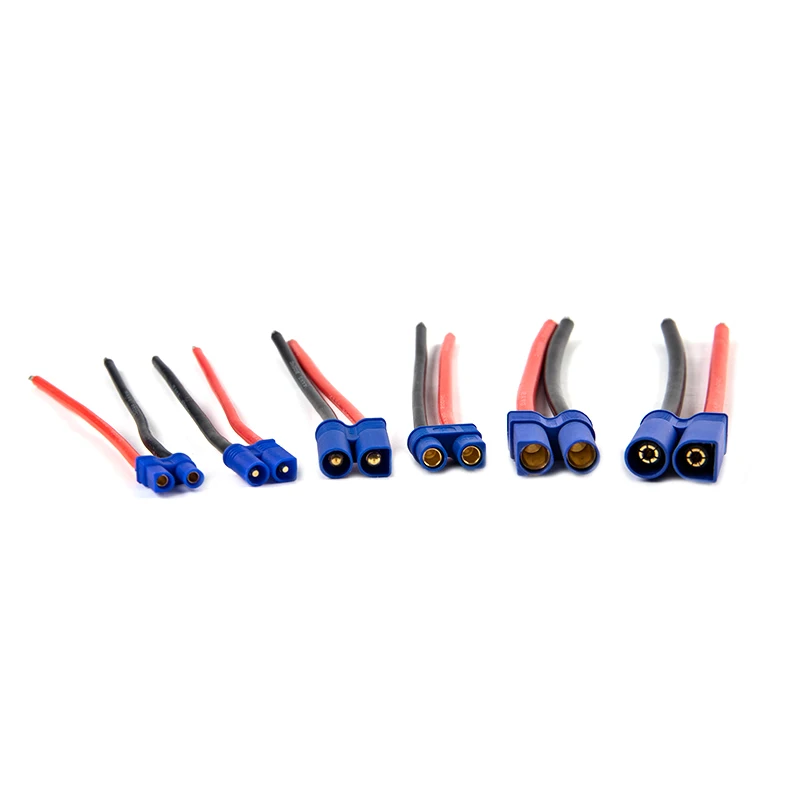 Фото 【CCA】Разъемы EC2, EC3, EC5 (штекер/гнездо) с силиконовым кабелем 16AWG, 14AWG, 12AWG для RC-аккумуляторов и игрушек, длина провода 10 см №3