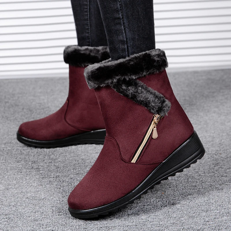 Snow Boots Women Winter 2022 New Plus Velvet Woman Shoes Warm Boots Thick Cotton Shoes Furry Black Women Boots Botas De Mujer
