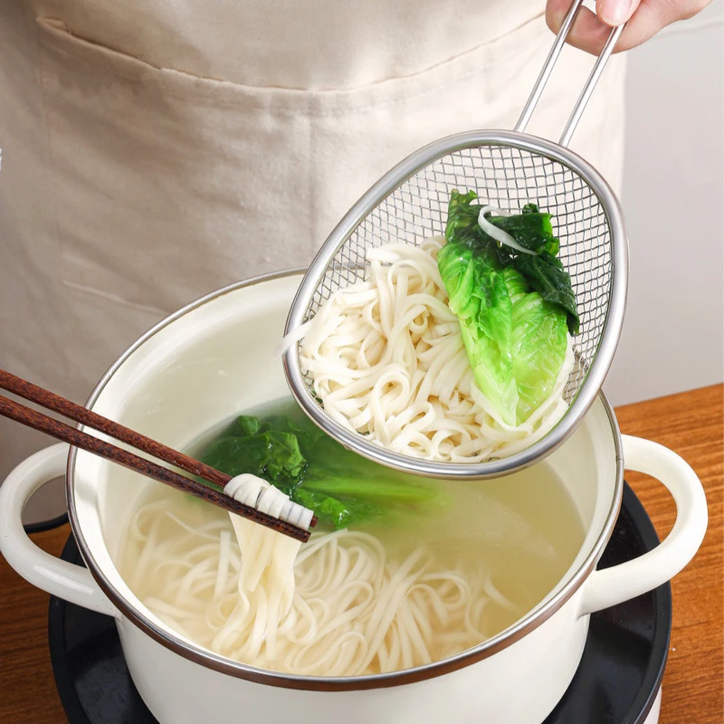 

Big Colander spoon Stainless Steel Pasta French Fries Strainer Spoon Food Filter Long Handle Cooking Skimmer Kitchen Utensils