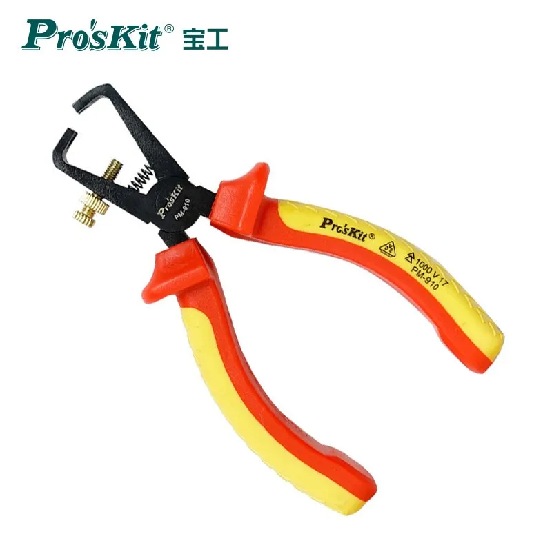 

Pro'sKit PM-910 Insulation Top Cutting Stripping Pliers Wire Electrician Tongs Multifunctional Adjusting Cable Crimp Terminal