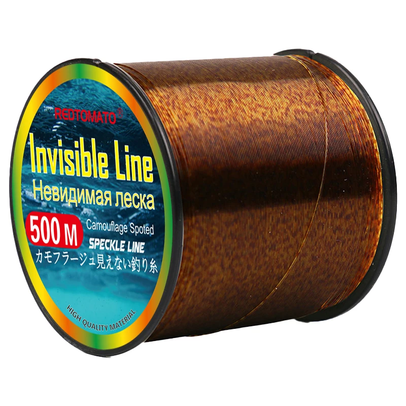 500m Invisible Spotted Fishing Line Monofilament Nylon 3D Bionic Speckle Line Fluorocarbon Coated Fishline Fishing Equipment enlarge