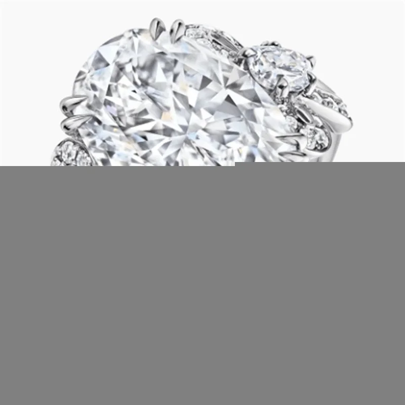 

Inlaid White Large Zircon Crystal Butterfly Ring Women Silver Simple Fashion Ring Wedding Jewelry Accessories Temperament High-e
