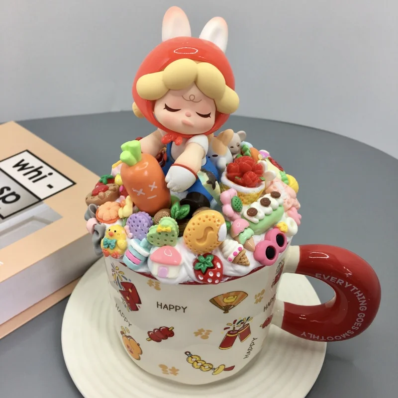 DIYPop Mart кружка с крышкой керамическая кофейная чашка для завтрака крем клей